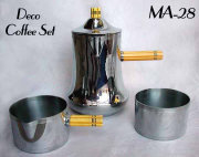 Art Deco 3 Piece Chrome Coffee Set