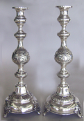 Russian Silver Sabbath Candlesticks