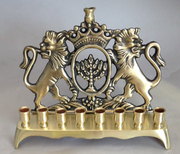 Antique Lion Menorah 