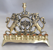 Antique Lion Menorah
