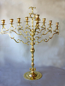 Magnificent Antique Synagogue Menorah with Star and Polish Eagle