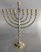 Poland - Antique Branched Chanukah Menorah with Star of David