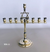 Brass Menorah with Star of David